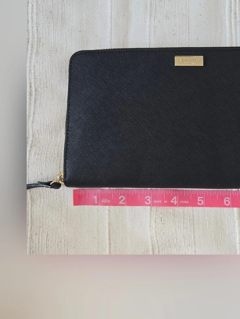 Kate Spade Talla Laurel Large Travel Wallet Clutch Zip Organazer Black Leather